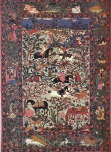 Xovlu süjetli xalça, “Ovçuluq”, XIX əsr, Təbriz